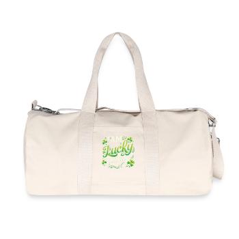 I'm happy today for St. Patrick's Day - Recycled Canvas Sports Bag by Stanley/Stella - natural - Front