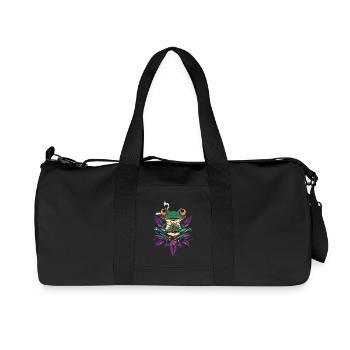 Frog with Joint and Cannabis Leaf - Weed Frog - Recycled Canvas Sports Bag by Stanley/Stella - black - Front