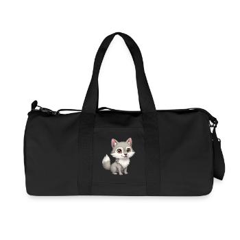 Animal Cartoon Wolf - Recycled Canvas Sports Bag by Stanley/Stella - black - Front