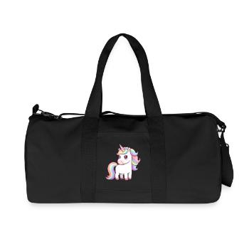 Licorne de dessin animé animalier - Sac de sport en toile recyclée Stanley/Stella - noir - Devant