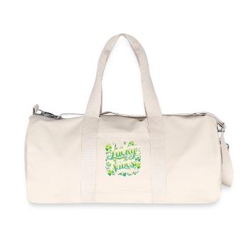 St. Patrick's Day Lucky Vibes Design - Recycled Canvas Sports Bag by Stanley/Stella - natural - Front
