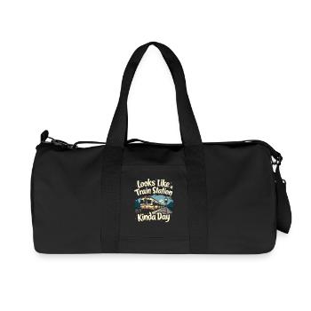 Trajet en train - aventure en locomotive - Sac de sport en toile recyclée Stanley/Stella - noir - Devant