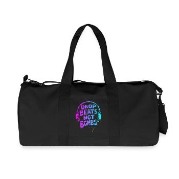 Drop Beats Not Bombs pink cyan - Recycled Canvas Sports Bag by Stanley/Stella - black - Front