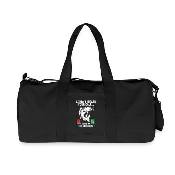 Trout Fishing Hook Fishing Rod Angler Frogfish - Recycled Canvas Sports Bag by Stanley/Stella - black - Front
