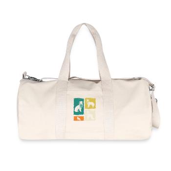 Border Collie - Recycled Canvas Sports Bag by Stanley/Stella - natural - Front