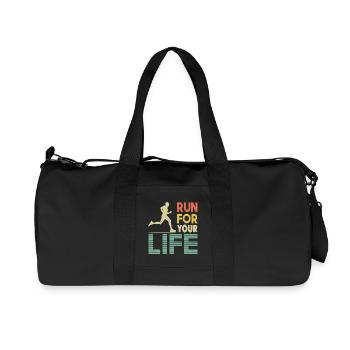 Running Run for Your Life Cadeaux pour marathoniens - Sac de sport en toile recyclée Stanley/Stella - noir - Devant