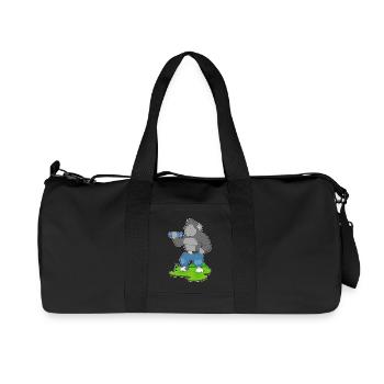 Gorilla Bodybuilder Musculation Haltère Musculation - Sac de sport en toile recyclée Stanley/Stella - noir - Devant