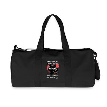 Mittelfinger-Katze – Mehr muss man nicht sagen - Recycelte Canvas-Sporttasche von Stanley/Stella - Schwarz - Vorne