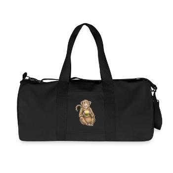 Affe Cheeseburger - Recycelte Canvas-Sporttasche von Stanley/Stella - Schwarz - Vorne
