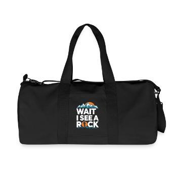 Warte, Ich Sehe Einen Felsen Bergsteigen Abenteuer - Recycelte Canvas-Sporttasche von Stanley/Stella - Schwarz - Vorne
