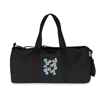 Mandala de printemps fleurs, fleurs, - Sac de sport en toile recyclée Stanley/Stella - noir - Devant