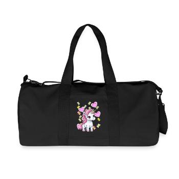 Unicorn Unicorns Horse Horses Children Child - Recycled Canvas Sports Bag by Stanley/Stella - black - Front