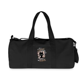 Kaffee und Ruhe – schwarze Katze am Limit - Recycelte Canvas-Sporttasche von Stanley/Stella - Schwarz - Vorne