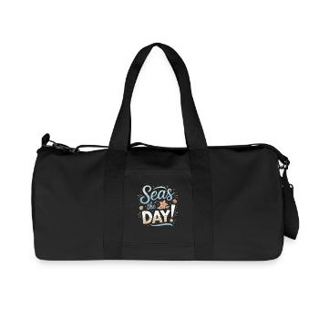 Seas The Day Maritime design with starfish and - Recycled Canvas Sports Bag by Stanley/Stella - black - Front