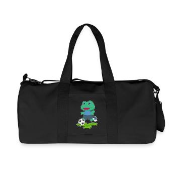 Frog Soccer Player Soccer - Recycled Canvas Sports Bag by Stanley/Stella - black - Front
