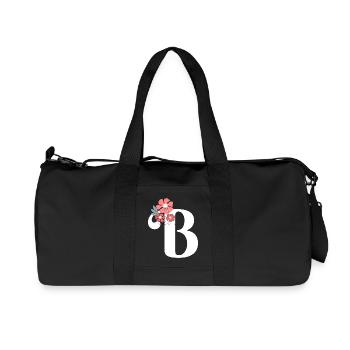Letter b Minimalist Flowers - Recycled Canvas Sports Bag by Stanley/Stella - black - Front