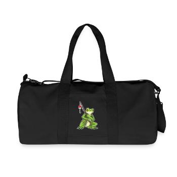 Frog Angler Fishing Rod Fishing Rod - Recycled Canvas Sports Bag by Stanley/Stella - black - Front