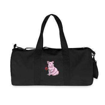 Pig Rose - Recycled Canvas Sports Bag by Stanley/Stella - black - Front