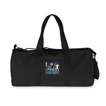 Ich Liebe Feldbogenschießen Silhouette Zielscheibe - Recycelte Canvas-Sporttasche von Stanley/Stella - Schwarz - Vorne