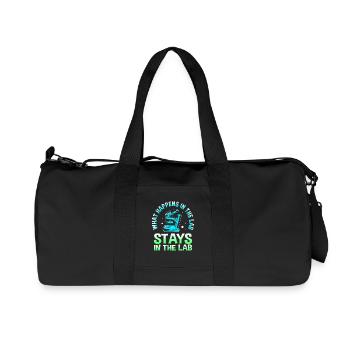 Laboratory Bio Chemistry Microscope Laboratory - Recycled Canvas Sports Bag by Stanley/Stella - black - Front