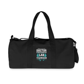 Laboratory Bio Chemistry Microscope Laboratory - Recycled Canvas Sports Bag by Stanley/Stella - black - Front