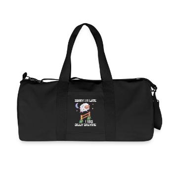 Sorry I'm Late I Was Dilly Dalying Lustiges Schaf - Recycelte Canvas-Sporttasche von Stanley/Stella - Schwarz - Vorne