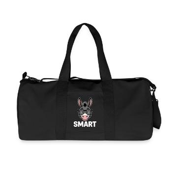 Smart Donkey Funny Witty Clever Intelligence Cute - Recycled Canvas Sports Bag by Stanley/Stella - black - Front
