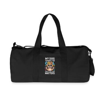 My dog thinks I'm cool saying - Recycled Canvas Sports Bag by Stanley/Stella - black - Front