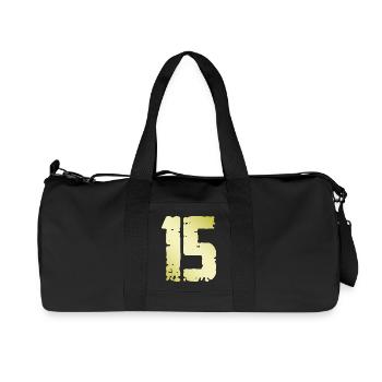 15 Nombre Vintage - Sac de sport en toile recyclée Stanley/Stella - noir - Devant