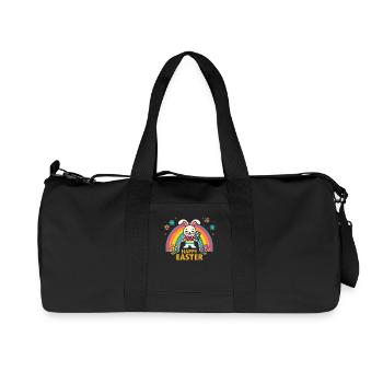 Rétro Lapin de Pâques Arc-en-ciel Esthétique Pâques - Sac de sport en toile recyclée Stanley/Stella - noir - Devant