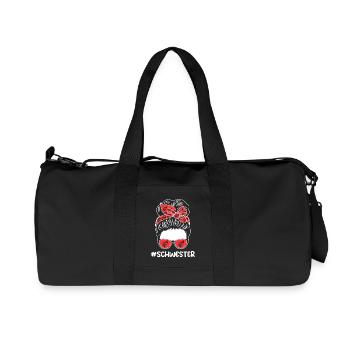 Horn player sister French horn - Recycled Canvas Sports Bag by Stanley/Stella - black - Front