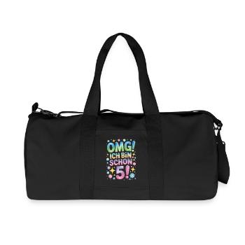 5. Geburtstag Mädchen OMG Ich Bin Schon 5 Jahre - Recycelte Canvas-Sporttasche von Stanley/Stella - Schwarz - Vorne