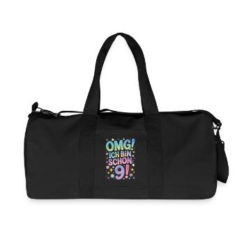 9. Geburtstag Mädchen OMG Ich Bin Schon 9 Jahre - Recycelte Canvas-Sporttasche von Stanley/Stella - Schwarz - Vorne