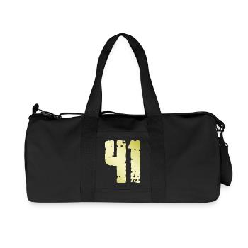 42 Zahl Vintage - Recycelte Canvas-Sporttasche von Stanley/Stella - Schwarz - Vorne