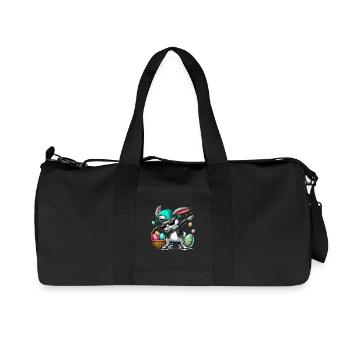 Stylish bunny with Easter basket - Recycled Canvas Sports Bag by Stanley/Stella - black - Front