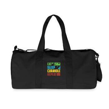 Eat Sleep Cornhole Repeat Spieler - Recycelte Canvas-Sporttasche von Stanley/Stella - Schwarz - Vorne