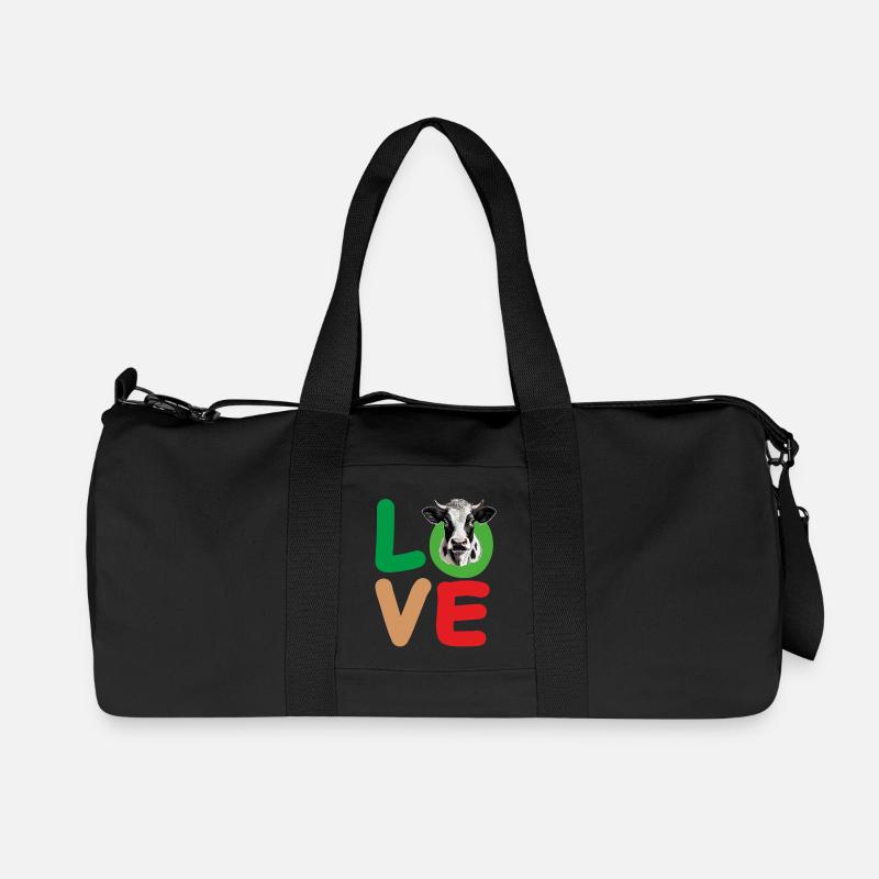 LOVE KUH - Recycelte Canvas-Sporttasche von Stanley/Stella - Schwarz