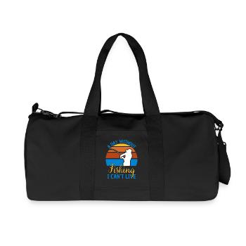 Fishing Saying Funny Fishing Design - Recycled Canvas Sports Bag by Stanley/Stella - black - Front