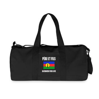 père et fils calédonien nouvelle-calédonie papa - Sac de sport en toile recyclée Stanley/Stella - noir - Devant