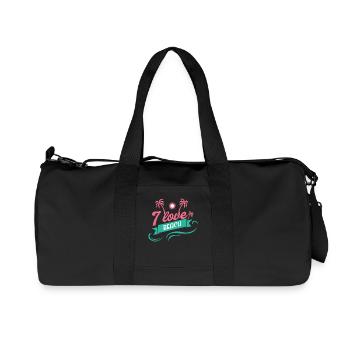 J’aime le design d’été cool de la plage - Sac de sport en toile recyclée Stanley/Stella - noir - Devant