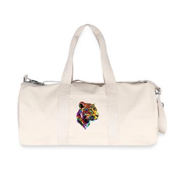 Leopard Panther Big Cat Cat Panther Leopard - Recycled Canvas Sports Bag by Stanley/Stella - natural - Front