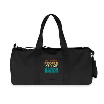 Mes proches m’appellent papa - Sac de sport en toile recyclée Stanley/Stella - noir - Devant