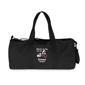 TRAIN Could be a day like at the train station - Recycled Canvas Sports Bag by Stanley/Stella - black - Front