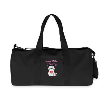 Katze und ihr Kätzchen, Muttertag - Recycelte Canvas-Sporttasche von Stanley/Stella - Schwarz - Vorne