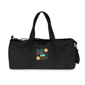 Ne vous inquiétez pas et mangez des biscuits - Sac de sport en toile recyclée Stanley/Stella - noir - Devant