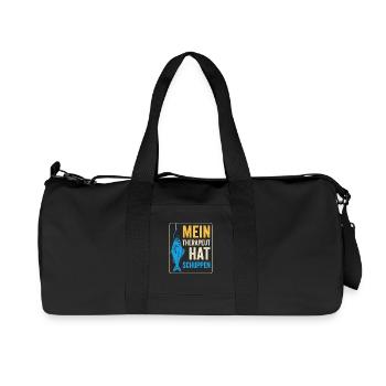 Fishing Therapy Saying - Recycled Canvas Sports Bag by Stanley/Stella - black - Front