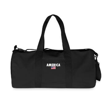 America USA American Flag America - Recycled Canvas Sports Bag by Stanley/Stella - black - Front