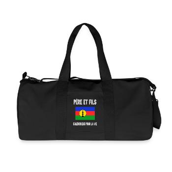 père et fils papa calédonien nouvelle-calédonie - Sac de sport en toile recyclée Stanley/Stella - noir - Devant