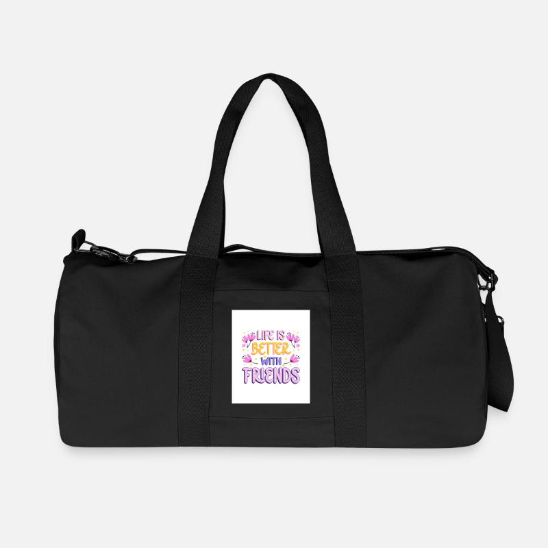 Life is Better with friends - Recycelte Canvas-Sporttasche von Stanley/Stella - Schwarz