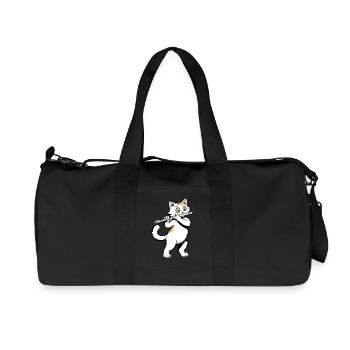 Cat plays flute - Recycled Canvas Sports Bag by Stanley/Stella - black - Front